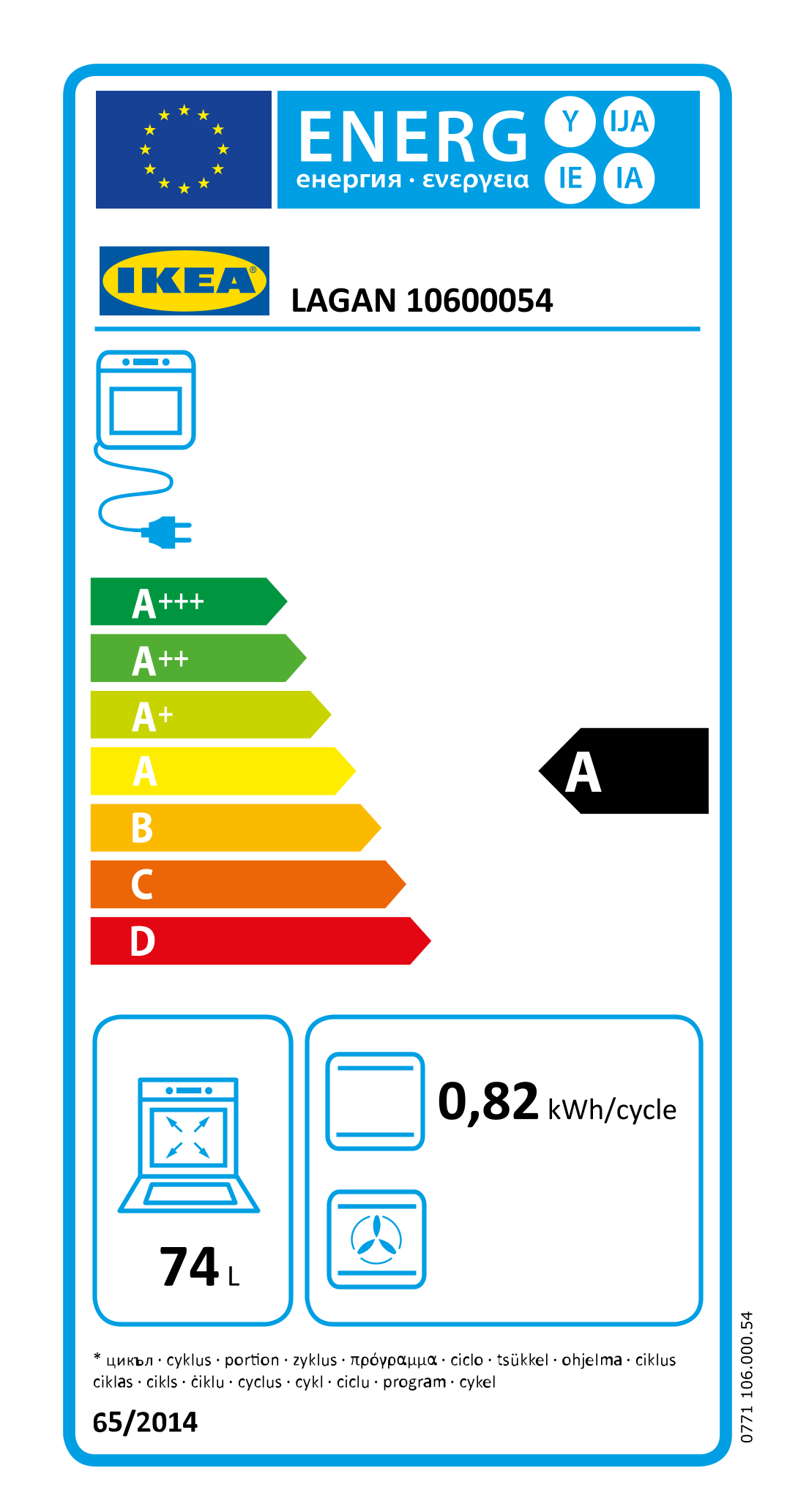 Energy Label Of: 10600054