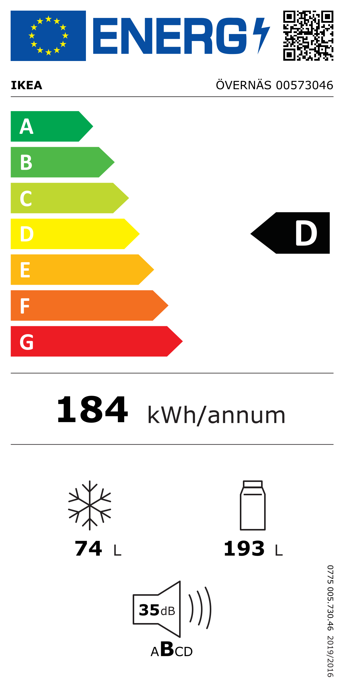 Energy Label Of: 00573046